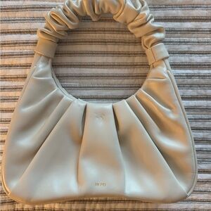 JW PEI Cream Ruched-Handle Shoulder Bag
